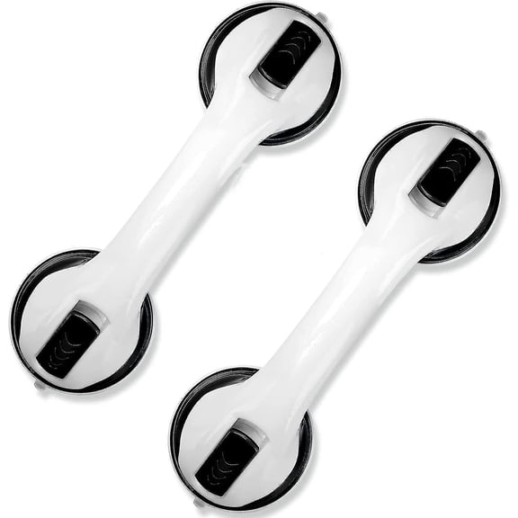 2-pack Of 12" Bathroom Grab Bars Shower Handle With Strong Suction Cup