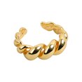 thumbnail image 5 of Anillo de dedo índice hueco con giro de metal coreano, anillo de dedo francés chapado en oro tridimensional, anillo abierto, joyería, 5 of 5