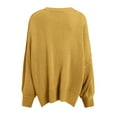 thumbnail image 5 of WEAIXIMIUNG Red Oversized Sweater Women Women's Crewneck Batwing Long Sleeve Sweaters 2024 Fall Oversized Ribbed Knit Side Slit Pullover Tops, 5 of 5