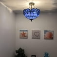 thumbnail image 2 of Tiffany Ceiling Lights Blue Stained Glass Baroque Style LED Bulbs Included for Bed Room Living Room Entryway16"W*16"D*16"H, 2 of 5