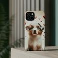 thumbnail image 4 of DistinctInk Tough Case for Apple iPhone 13 MINI (5.4" Screen), Compatible with MagSafe Charging - Valentine's Day Australian Shepherd Puppy, 4 of 6