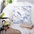 thumbnail image 3 of 14x14 Pillow Covers Set of 2, White Blue Spring Floral Throw Pillow Covers Decorative Couch Cushion Case, Summer Birds Botanical Microfiber Square Pillowcases for Bedroom Car Living Room, 3 of 7