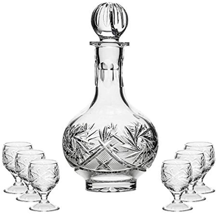 Russian Cut Crystal Vodka Decanter Carafe Vintage USSR 12 oz