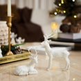 thumbnail image 4 of 2PCS Christmas Resin Reindeer Figurines Small Gold Deer Decorative Statues Resting Lucky Deer Sculptures for Indoor Home Decor Tabletop Mantle Cabinet Desktop Office, 4 of 8
