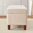 thumbnail image 6 of Ornavo Home Storage Ottoman Bench Upholstered Rectangle Storage Ottoman with Hinge Lid for Entryway, Bedroom, Living Room, Velvet Cream, 6 of 7