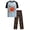 Blue/Black Basketball, variant on Boys Pajama Set - 2 Piece Short Sleeve Sleep Shirt and Pajama Pants Sleepwear for Boys (8-16)