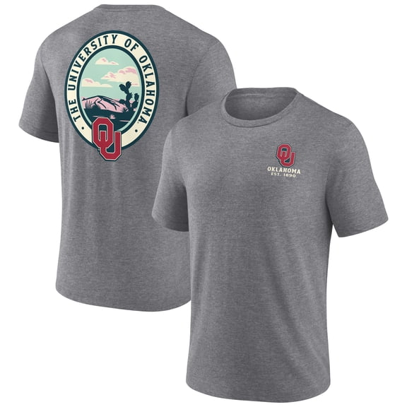 Men's Heather Gray Oklahoma Sooners Region Outdoors Tri-Blend T-Shirt