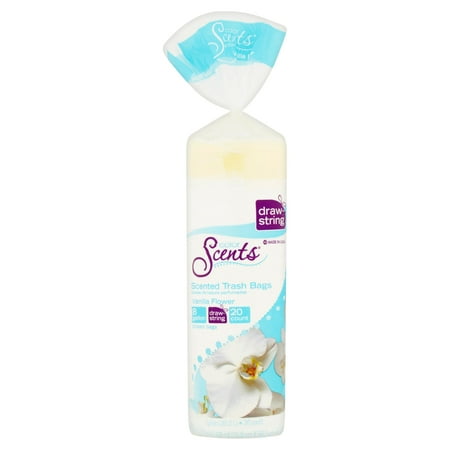 Scent Of A Flower - (2 Pack) Color Scents Vanilla Flower Drawstring Trash Bags, 8 gallon, 20 Ct