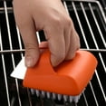 thumbnail image 2 of Multifunctional Stainless Steel Grill Net Cleaning Brush with Shovel Blade Orange, 2 of 8
