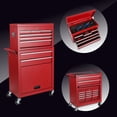 thumbnail image 3 of Tcbosik 8-Drawer Rolling Tool Chest with Lockable Wheels, Metal Tool Cabinet with Detachable Top, Tool Organizer with Lock for Repair Room, Warehouse, Garage, Red, 3 of 6