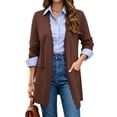 thumbnail image 3 of UVN Cardigan Sweater for Women Fall Long Sleeve Open Front Tops Ladies Casual Lightweight Soft Knit Coats with Pockets, 3 of 10