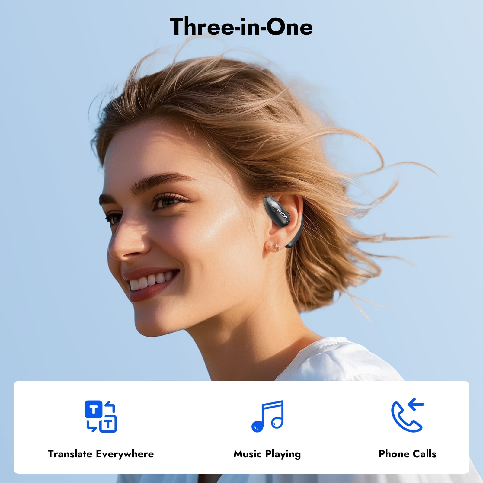 MINISO X28 AI Translation Earbud Open Ear Wireless Earbud Support 135 Language Real Time Translation