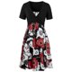 thumbnail image 1 of Vestido camisero en capas con estampado floral y tallas grandes con top cruzado cruzado Rosegal Bikinis, 1 of 5