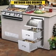 thumbnail image 3 of Accreate Outdoor Kitchen Drawers, Flush Mount Triple Access BBQ Drawers with Stainless Steel Handle, BBQ Island Drawers for Outdoor Kitchens or BBQ Island Patio Grill Station, 3 of 8