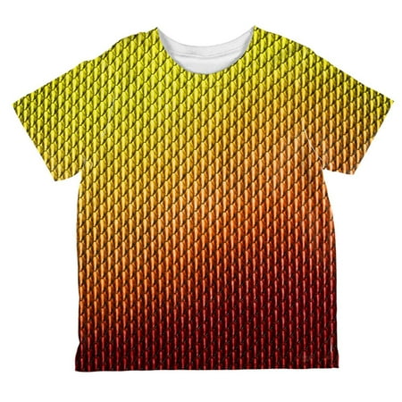 Halloween Red Fire Dragon Scales Costume All Over Toddler T Shirt