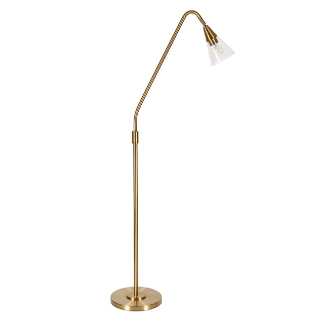 Henn&Hart 12" Brass Metal/Glass Floor Lamp