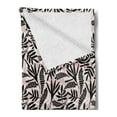 thumbnail image 2 of Leaves Soft Flannel Fleece Throw Blanket, Modern Abstract Composition of Foliage Silhouettes in Hand-drawn Style, Cozy Plush for Indoor and Outdoor Use, 70" x 90", Blush Black and White, by Ambesonne, 2 of 5