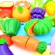 thumbnail image 3 of Juego de juguetes de frutas cortadas en cocina de simulación de 23 uds, juego de casa con cesta de almacenamiento para el papel de los niños, 3 of 5