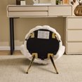 thumbnail image 5 of Ktaxon Vanity Makeup Chair with Teddy Velvet, Shell Design Accent Desk Chair with Lumbar Pillow and Gold Legs, Office Seating for Women Light Khaki, 5 of 9