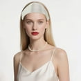thumbnail image 2 of Unique Bargains 1 Pc Headband Satin Solid Color Wide Hair Accessories Beige, 2 of 5