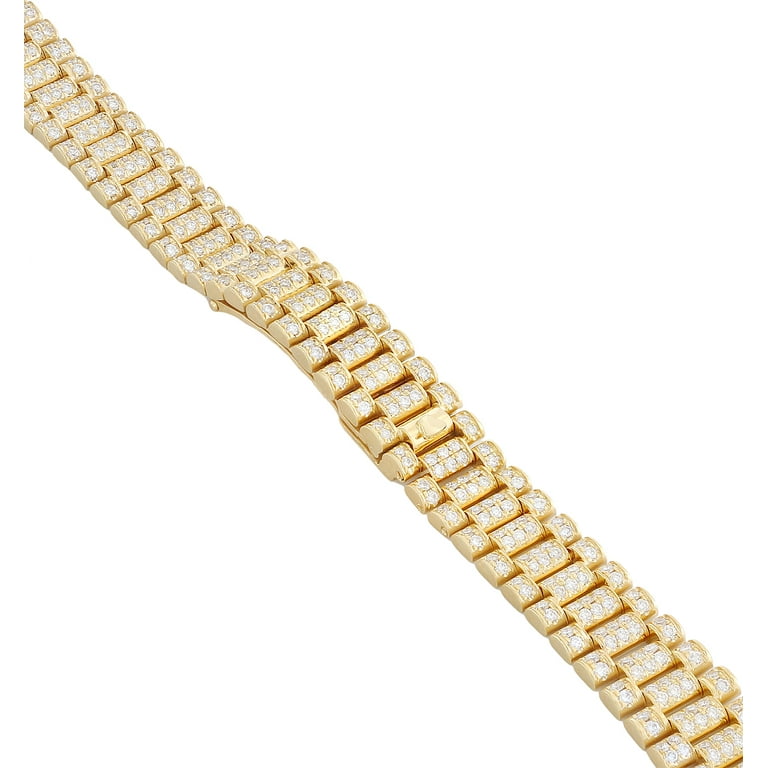 Ladies 18K Yellow Gold President Diamond Watch Band for Rolex