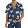 thumbnail image 3 of Wukai Funny Chicken Men's Casual Short-Sleeve Button Down Shirt - Lightweight Summer Dress Shirt for Daily Wear-X-Large, 3 of 7