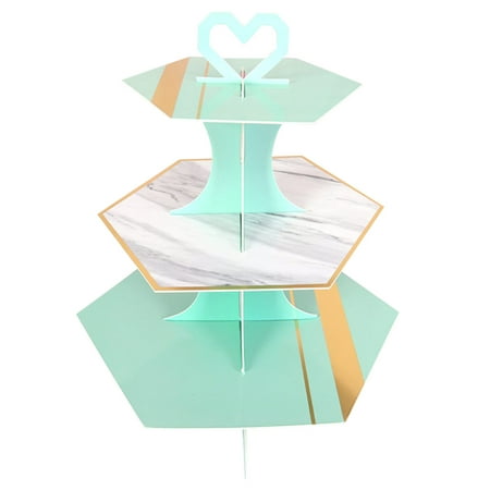 

Fuieoe Kitchen Organization Cookware Home Kitchen 3-Tier Cardboard Cupcake Stand Dessert Tower Treat Stacker Platter Food Display