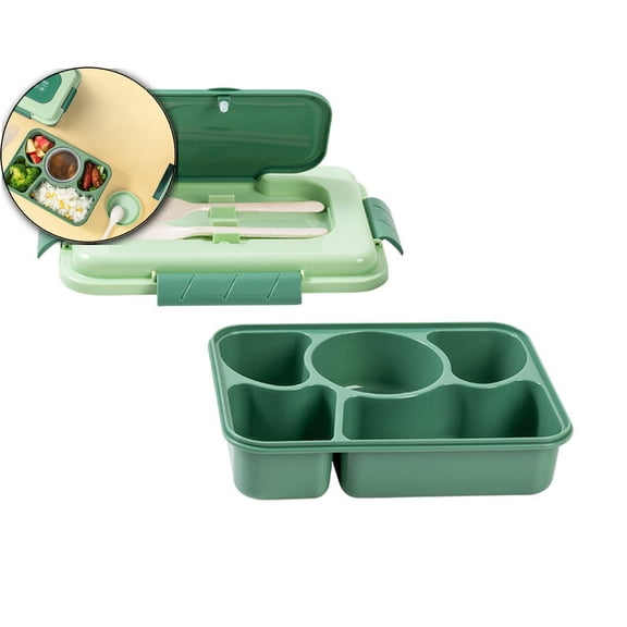 5-Compartment Bento Box, Microwave Safe Adult Lunch Container, Reusable Portable Food Box for Home Use