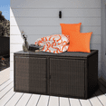 PE Wicker Storage Box Outdoor 88 Gallon 2Tier Deck Box for Patio