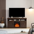thumbnail image 2 of SYNGAR Electric Fireplace TV Stands for 65" TV, Modern Entertainment Center With Fireplace for Living Room, Farmhouse Wood TV Stand with Storage Shelves and Cabinet, Media Console, Espresso, 2 of 11