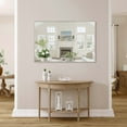 thumbnail image 4 of 48x32 Oversized Modern Rectangle Bathroom Mirror with SIlver Frame Decorative Large Wall Mirrors for Bathroom Living Room Bedroom Vertical or Horizontal Wall Mounted mirror with Aluminum Frame, 4 of 13