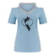 thumbnail image 2 of Gibobby Camisas mexicanas con cuello en V para mujer Camiseta suelta informal con cuello en V para mujer, blusa manga corta con estampado(Azul claro,M), 2 of 5