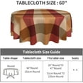 thumbnail image 3 of Autumn Fall Thanksgiving Checkered Tablecloth Round 60 Inch Brown Red Buffalo Plaid Washable Wrinkle Stain-Resistant Table Cloth Polyester Country Rustic Farmhouse Table Cover for Kitchen Holiday, 3 of 8