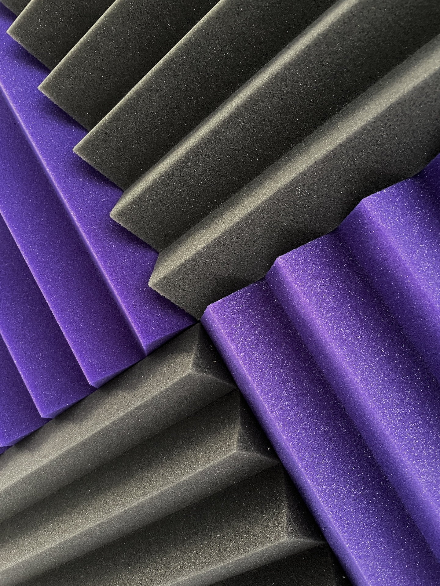 2x12x12-12PK ROYAL PURPLE/CHARCOAL Acoustic Wedge Soundproofing Studio Foam Tiles Panels
