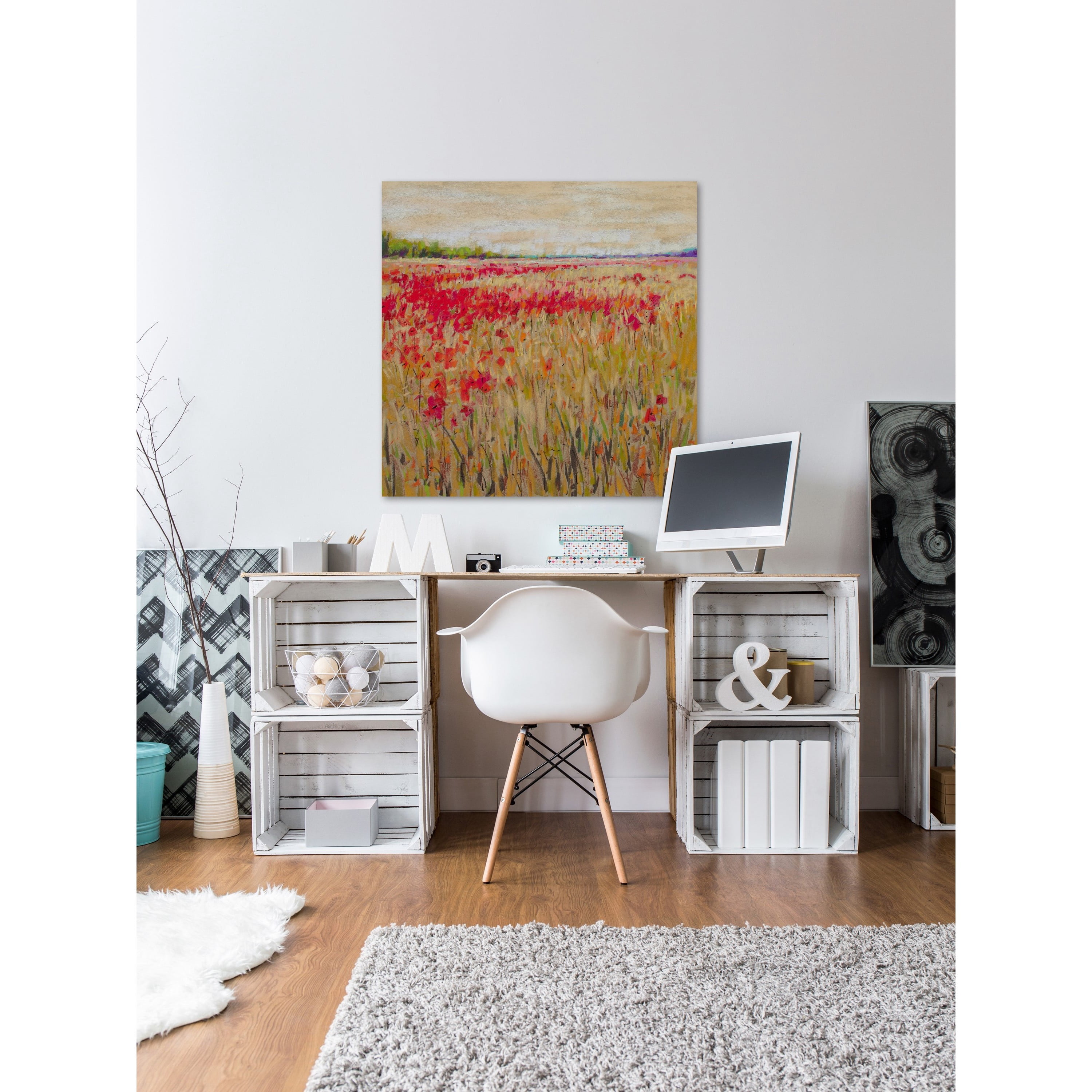 "Poppies Evening Light XV" Painting Print on Wrapped Canvas