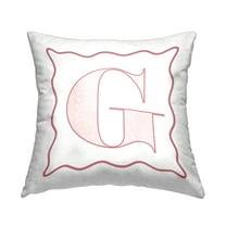 Stupell Industries Polka Dot Pink Letter G Square Decorative Printed Throw Pillow, 18 x 18