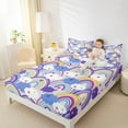 thumbnail image 4 of Feelyou Purple Rainbow Cloud Full Size Sheets, Kawaii Stars Galaxy Sky Bed Sheets, Teens Kids Boys Girls Sheet Sets, Super Cozy Room Decor, 4pcs, 4 of 7