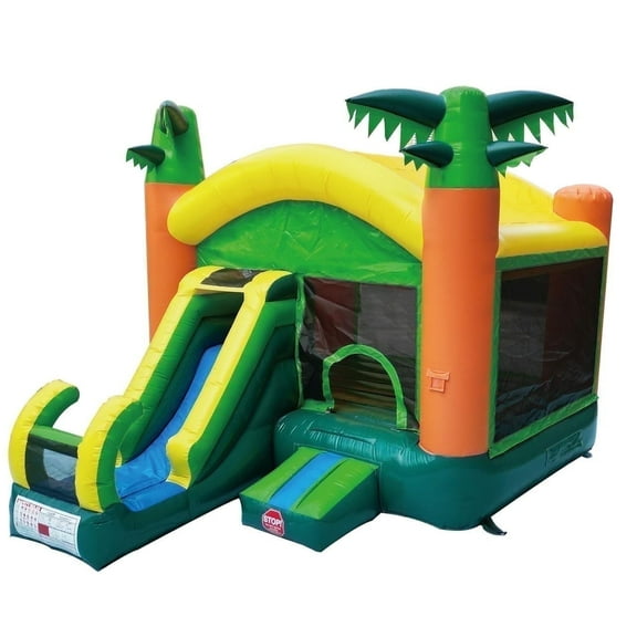 Hapcap Semi Commercial Tropical-Themed Inflatable Bounce House with Slide,Large Jumping Area,2 Pack