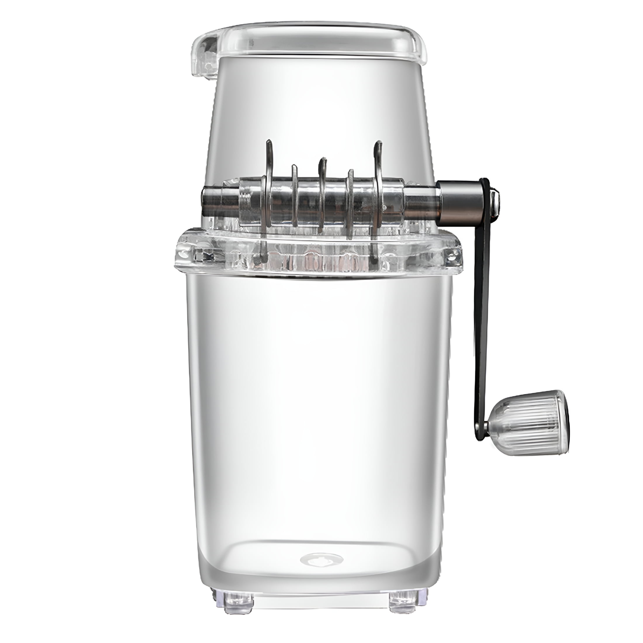 CURYMAY 2026 New Electric Dual Blades Ice Crusher Shaver Snow Cone Maker Machine,Household Manual Ice Crusher Transparent Multi-Purpose Hand Shaved Ice Machine