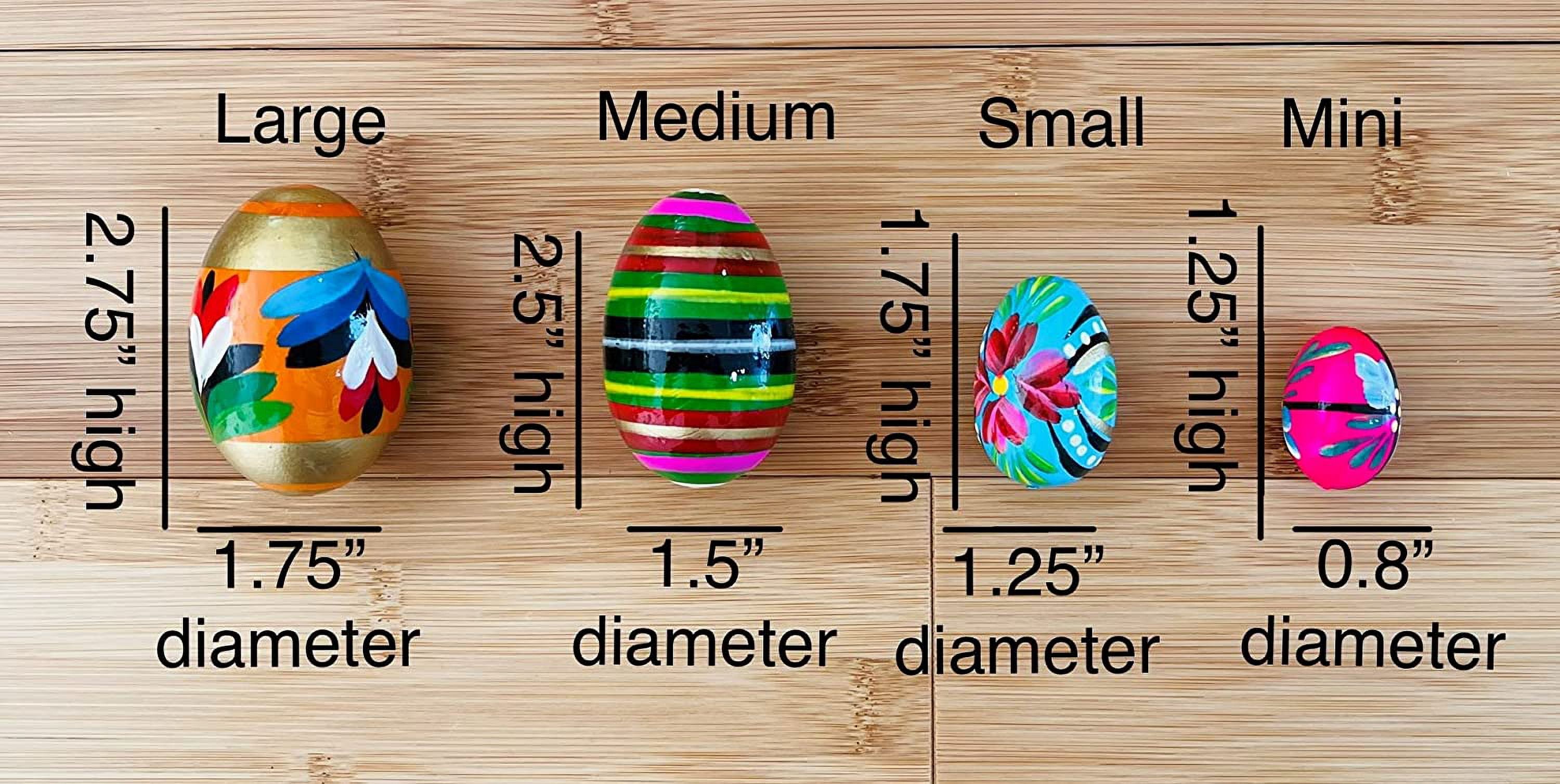 Importer AM Polish Easter Hand Painted Wooden Eggs (Pisanki) Decorative Eggs for Easter Set of 6 Medium Eggs