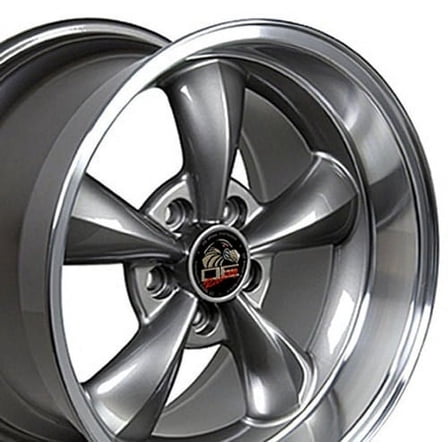 OE Wheels FR01 17 Inch Rim Fits Mustang Bullitt Style 5x114.3 17x10.5 Gloss Anthracite Machined Lip - Hollander 3448 (1)