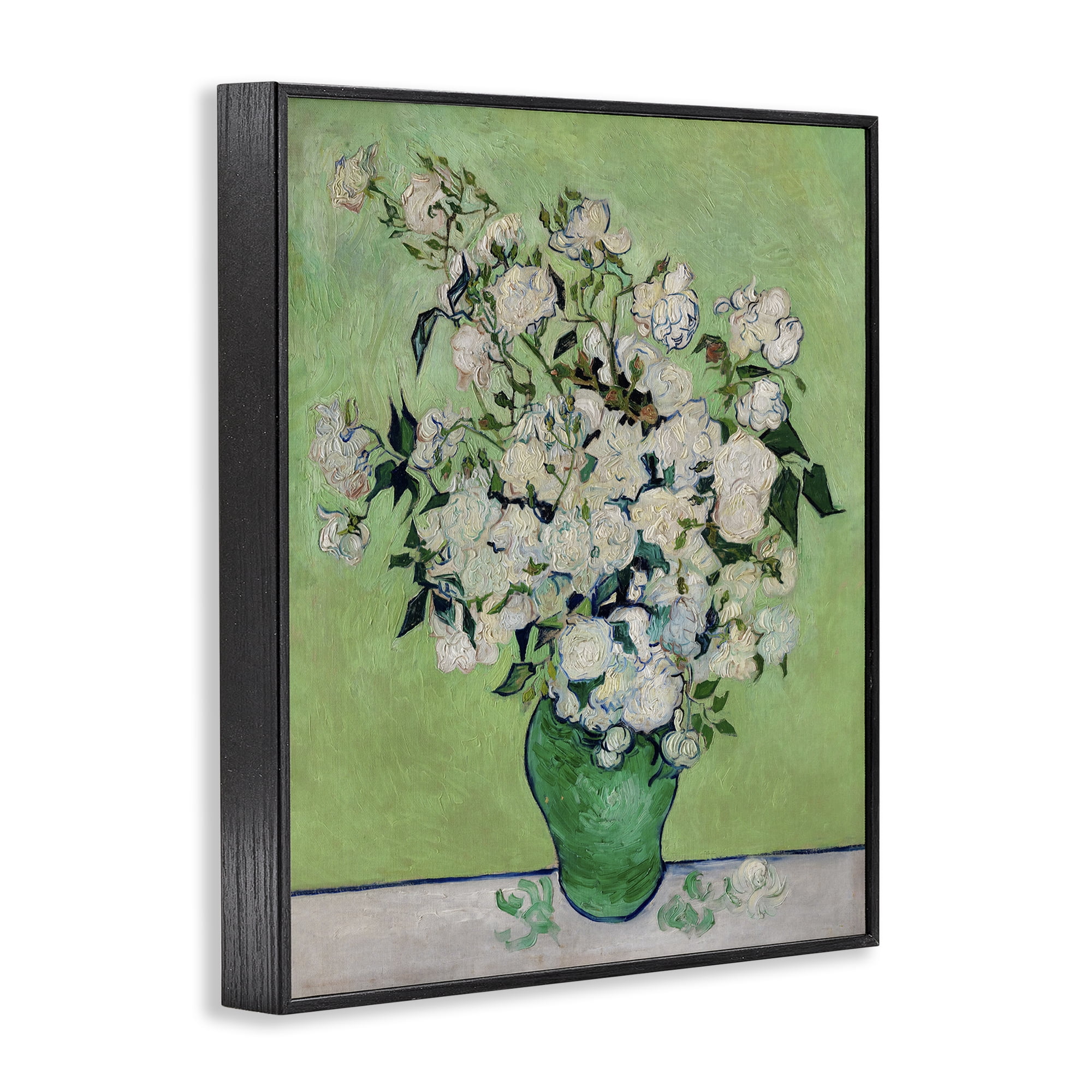 Stupell Industries Van Gogh Roses Botanical & Floral Painting Black Framed Art Print Wall Art, 16 x 20