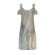 thumbnail image 5 of Puntoco Primavera Y Verano Para Mujer, Cuello En V, Color Sólido, Algodón Y Lino, Costura De Encaje Informal, Vestido De Manga Corta Con Hombros Descubiertos, Beige Xl, 5 of 6