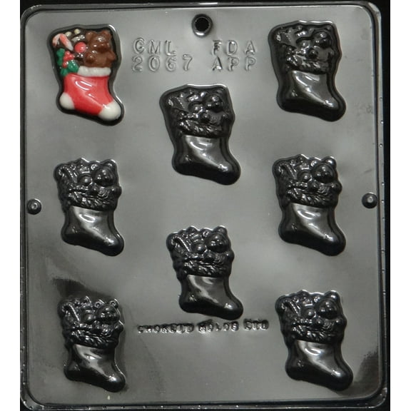 2067 Christmas Stocking Pieces Chocolate Candy Mold