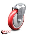 thumbnail image 2 of 5 Inch Red Polyurethane Wheel Swivel Bolt Hole Caster Service Caster Brand, 2 of 2