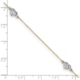 thumbnail image 4 of 14K Two-Tone Puff Heart 9In Plus 1In Ext Anklet Made In Indonesia ank219-10, 4 of 5