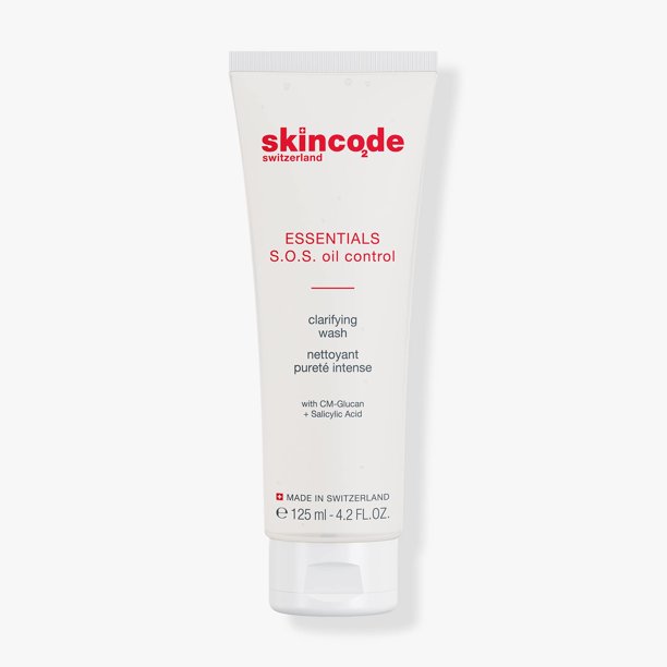 Skincode S.O.S Oil Control Clarifying Wash - Limpiador refinador de poros | Fórmula avanzada de limpieza de poros | Probado por dermatólogos sin parabenos ni fragancias (4,2 oz/125 ml)