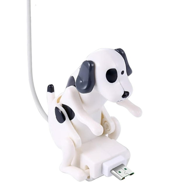 Stray Dog Charging Cable, Dog Toy Smartphone USB Cable Charger,Mini Humping Spot White Micro USB