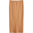 thumbnail image 1 of Women's Basic Plain Stretchy Ribbed Knit Split Full Length Skirt Naranja XS Naranja XS Xishao ropa, 1 of 2