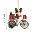 thumbnail image 2 of Dog on Bicycle Christmas Acrylic Ornament with Gift Boxes, Festive Hanging Decor for Holiday Season, Great for Dog Lovers’ Christmas Tree, 2 of 3